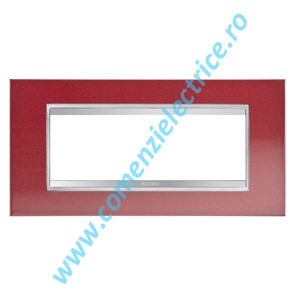 PLACA (RAMA) ORNAMENT GEWISS CHORUS LUX METAL, 6 MODULE, ROSU GLAMOUR