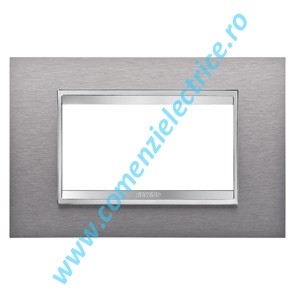 PLACA (RAMA) ORNAMENT GEWISS CHORUS LUX OTEL, 4 MODULE, INOX PERIAT