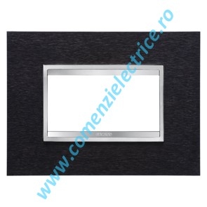 PLACA (RAMA) ORNAMENT GEWISS CHORUS METAL, 4 MODULE, ALUMINIU NEGRU