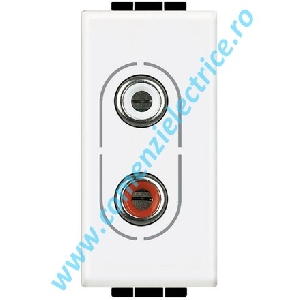 PRIZA (CONECTOR) AUDIO RCAX2 1 MODUL ALB LIVING LIGHT BTICINO