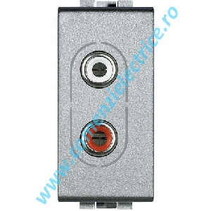 PRIZA (CONECTOR) AUDIO RCAX2 1 MODUL ALUMINIU LIVING LIGHT BTICINO