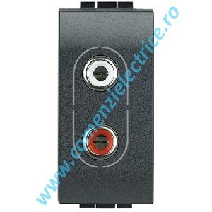 PRIZA (CONECTOR) AUDIO RCAX2 1 MODUL ANTRACIT LIVING LIGHT BTICINO