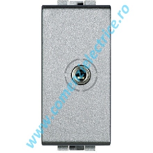 PRIZA (CONECTOR) AUDIO VIDEO JACK 3.5 1 MODUL ALUMINIU LIVING LIGHT BTICINO