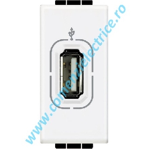 PRIZA (CONECTOR) USB 1 MODUL ALB LIVING LIGHT BTICINO