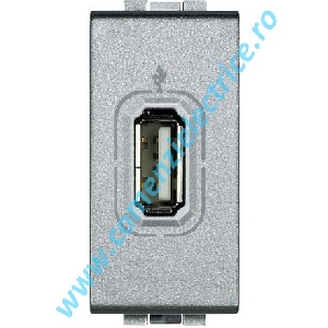 PRIZA (CONECTOR) USB 1 MODUL ALUMINIU LIVING LIGHT BTICINO