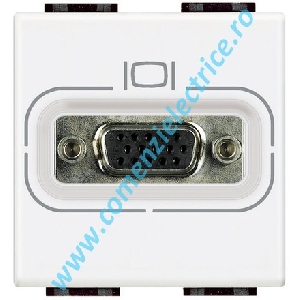 PRIZA (CONECTOR) VIDEO HD15 2 MODULE ALB LIVING LIGHT BTICINO