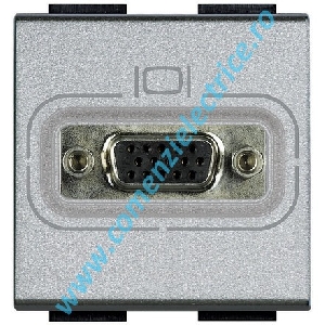 PRIZA (CONECTOR) VIDEO HD15 2 MODULE ALUMINIU LIVING LIGHT BTICINO