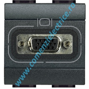 PRIZA (CONECTOR) VIDEO HD15 2 MODULE ANTRACIT LIVING LIGHT BTICINO