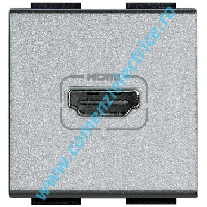 PRIZA (MUFA) HDMI 2 MODULE ALUMINIU LIVING LIGHT BTICINO