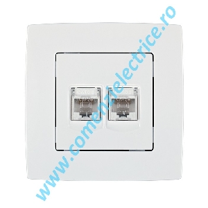 PRIZA DATE DUBLA RJ45 ELMARK CITY ALB METALIZAT