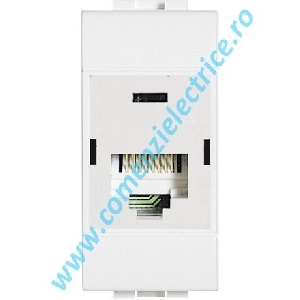 PRIZA DATE/TELEFON RJ45 CAT5E UTP 110 IDC 1 MODUL ALB LIVING LIGHT BTICINO