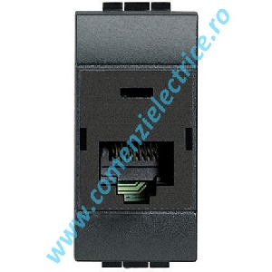 PRIZA DATE/TELEFON RJ45 CAT6 STP 110 IDC 1 MODUL ANTRACIT LIVING LIGHT BTICINO