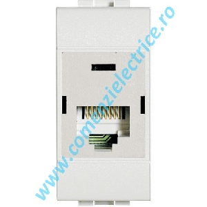 PRIZA DATE/TELEFON RJ45 CAT6 UTP 110 IDC 1 MODUL ALB LIVING LIGHT BTICINO