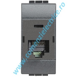 PRIZA DATE/TELEFON RJ45 CAT6 UTP 110 IDC 1 MODUL ANTRACIT LIVING LIGHT BTICINO