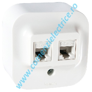 PRIZA DUBLA RJ45 CAT5E UTP LEGRAND FORIX, ALB