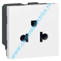 PRIZA STANDARD EURO-US 2P+T 2 MODULE ALB LEGRAND MOSAIC