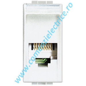 PRIZA TELEFON RJ11 CONEXIUNE K10 1 MODUL ALB LIVING LIGHT BTICINO