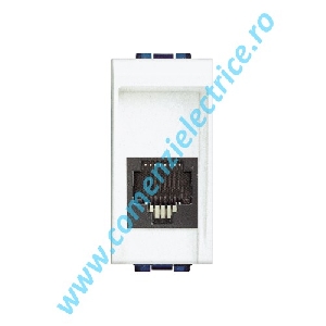 PRIZA TELEFON RJ12 CONECTOR AMP 1 MODUL ALB LIVING LIGHT BTICINO