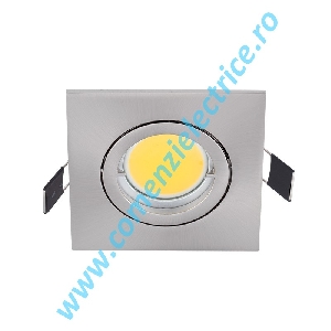 SPOT CU LED PATRAT 7W GU10 4000K 93/93X100X70 NICHEL SATINAT IP40