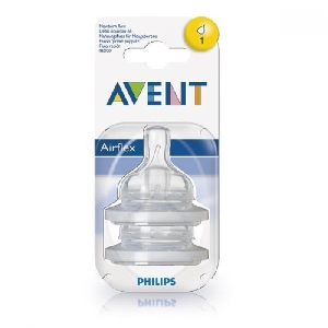 Set 2 tetine Airflex cu 1 orificiu Avent Philips,