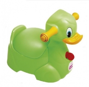 Olita ergonomica cu spatar si manere Quack OK Baby, Verde