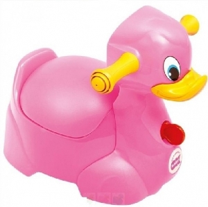 Olita ergonomica cu spatar si manere Quack OK Baby, Roz inchis