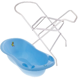 Cadita piscot 102 cm cu suport Tega Baby, Albastru