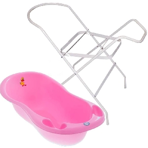 Cadita piscot 102 cm cu suport Tega Baby, Roz