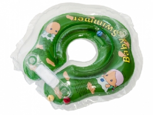 Colac de inot bebe cu zornaitoare Baby Swimmer, Verde