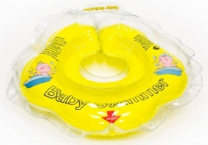 Colac de inot bebe cu zornaitoare Baby Swimmer, Galben