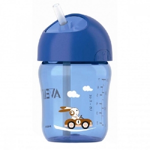 Cana cu pai 260 ml Philips Avent, Albastru