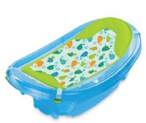 Set cadita si suport de baita Sparkle and Splash Summer Infant, Blue