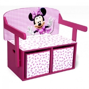 Mobilier 2 in 1 pentru depozitare jucarii Disney Delta Children, Minnie Mouse