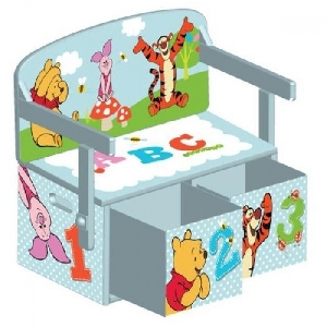 Mobilier 2 in 1 pentru depozitare jucarii Disney Delta Children, Winnie the Pooh