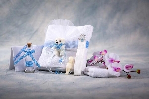 Trusou botez Nikos Collection, Cute Teddybear Blue