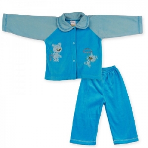 Costum 6-9 luni model 16 bumbac Pifou, A14 Turquoise