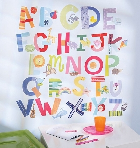 Sticker Decorativ pentru camere copii Alphabet Fun Wallies,