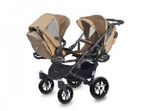 Carucior 3 in 1 pentru Gemeni Twinni MyKids, Cappuccino