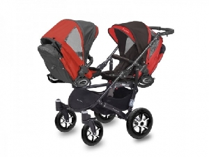 Carucior 3 in 1 pentru Gemeni Twinni MyKids, Mexican Red