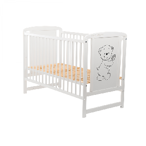 Patut din lemn Timmi 120 x 60 cm BabyNeeds, Alb