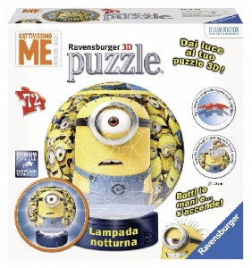 Puzzle 3D Minions cu Lumina 72 piese Ravensburger,