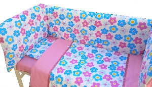 Lenjerie de pat 7 piese Maxi 120 x 60 cm Deseda, Floricele