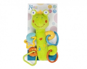 Jucarie plus zornaitoare cu sunete si inele gingivale KioKids, Frog