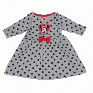 Rochie Minnie Mouse gri cu buline Disney, 7 ani (122 cm)