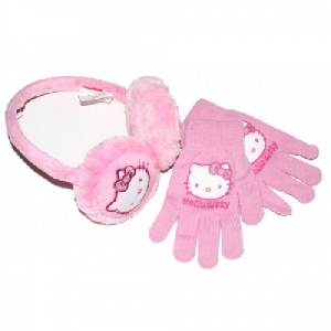 Set urechi si manusi Hello Kitty 2948 Disney, Roz deschis