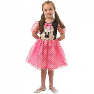 Costum de carnaval Rochita roz Minnie Rubies, L (7-8 ani/max 128cm)