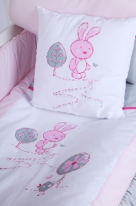 Set lenjerie 5 piese Little Bunny Klups, Gri-Pink