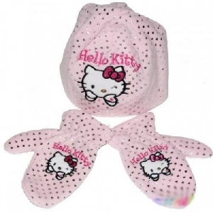 Caciula cu manusi Hello Kitty roz 3096 Disney, 50 cm (2-3 ani)