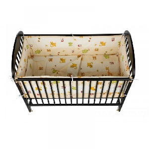 Lenjerie patut 5 piese BabyNeeds, Crem cu Animalute