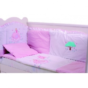 Set lenjerie 5 piese Deizi 120 x 60 cm Ilbambino, Pink Princess